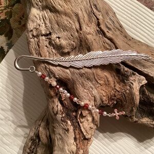 Silver Tone Bookmark Swarovski Crystal Cross & Pearls